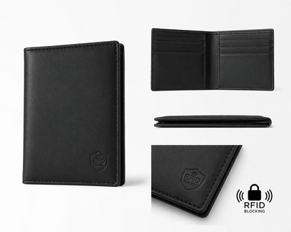 Slim RFID-Blocking Leather Wallet