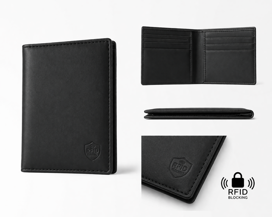 Slim RFID-Blocking Leather Wallet