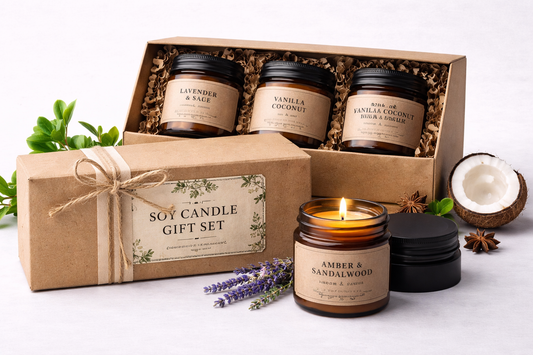 Hand-Poured Soy Candle Gift Set (3-Pack)